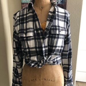 Black and White Plaid Shirt